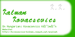 kalman kovacsevics business card